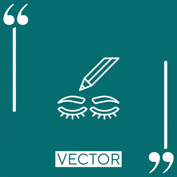 Icono Vector Lápiz Cejas Icono Lineal Línea Acariciada Editable — Archivo Imágenes Vectoriales