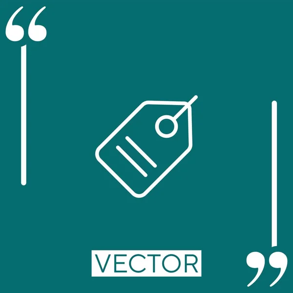 Etiqueta Vector Icono Icono Lineal Línea Acariciada Editable — Vector de stock