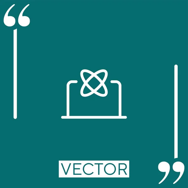 Icono Del Vector Portátil Icono Lineal Línea Acariciada Editable — Vector de stock