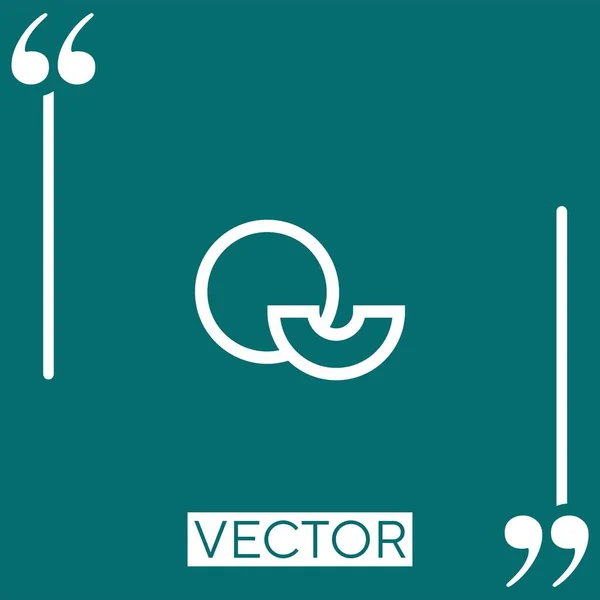 Ícone Vetor Melão Ícone Linear Linha Encadeada Editável — Vetor de Stock