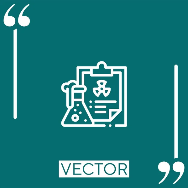 Icono Del Vector Nuclear Icono Lineal Línea Acariciada Editable — Vector de stock