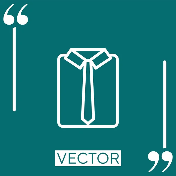 Ícone Vetor Camisa Ícone Linear Linha Encadeada Editável — Vetor de Stock