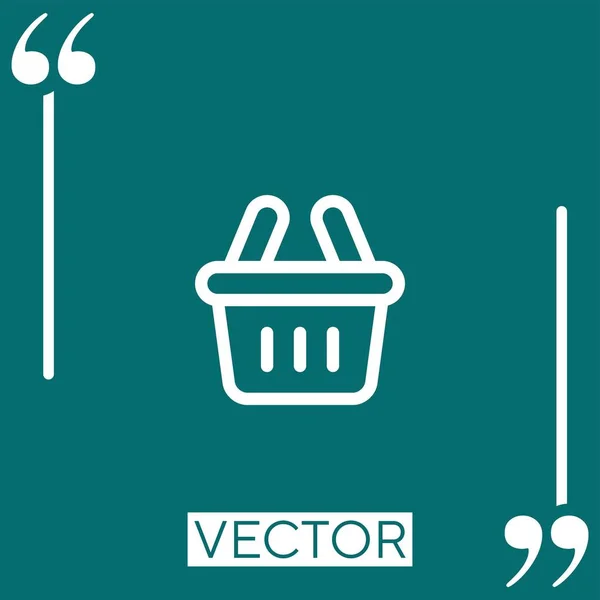 Warenkorb Vektor Symbol Lineares Symbol Bearbeitbare Strichlinie — Stockvektor