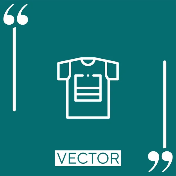 Camiseta Vector Icono Icono Lineal Línea Acariciada Editable — Archivo Imágenes Vectoriales