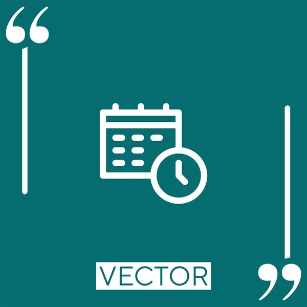 Tijd Vector Icoon Lineair Icoon Aanpasbare Streepjeslijn — Stockvector