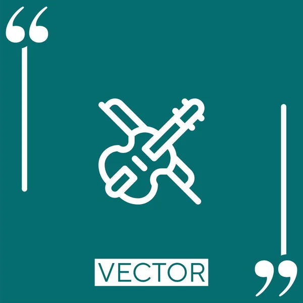 Ícone Vetor Violino Ícone Linear Linha Encadeada Editável — Vetor de Stock