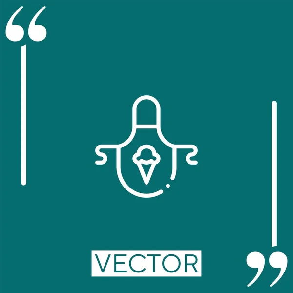 Ícone Vetor Avental Ícone Linear Linha Encadeada Editável — Vetor de Stock