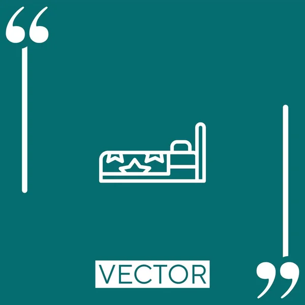 Cama Icono Vector Icono Lineal Línea Acariciada Editable — Vector de stock