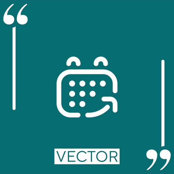 Naptár Vektor Ikon Lineáris Ikon Szerkeszthető Simított Vonal — Stock Vector