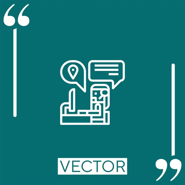 Ícone Vetor Central Chamada Ícone Linear Linha Encadeada Editável — Vetor de Stock