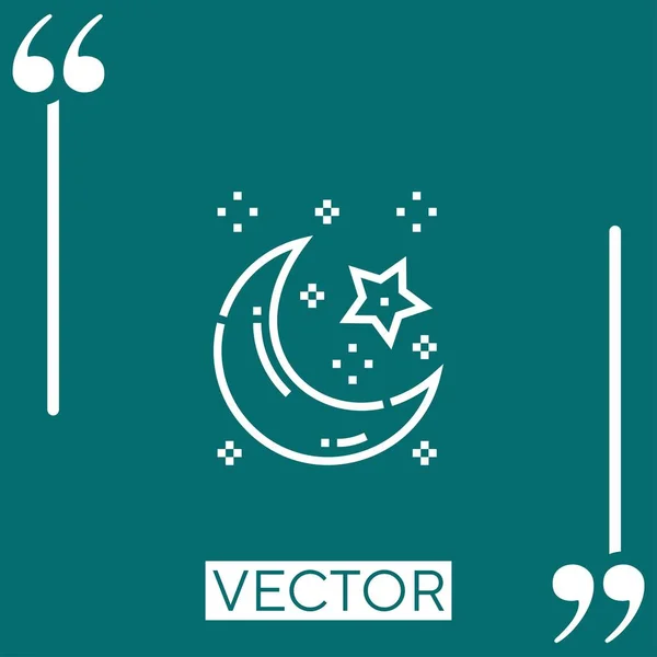 Crescent Moon Vector Icon Icono Lineal Línea Acariciada Editable — Archivo Imágenes Vectoriales