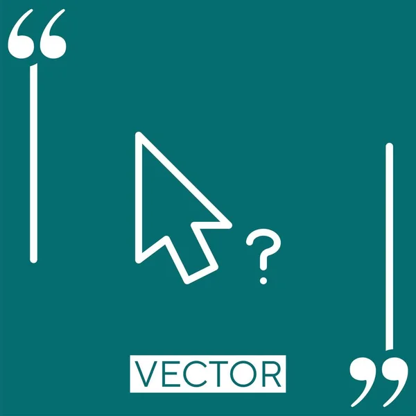 Icono Del Vector Del Cursor Icono Lineal Línea Acariciada Editable — Vector de stock