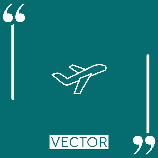 Flight Vector Icon Linear Icon Editable Stroked Line — Stock Vector