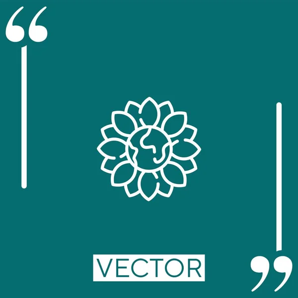 Ícone Vetor Verde Terra Ícone Linear Linha Encadeada Editável — Vetor de Stock