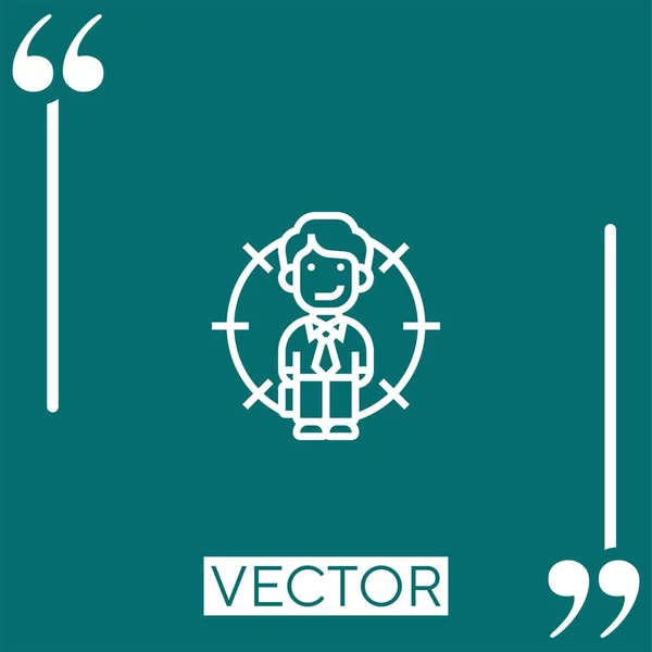 Headhunting Vektor Symbol Lineares Symbol Bearbeitbare Strichlinie — Stockvektor