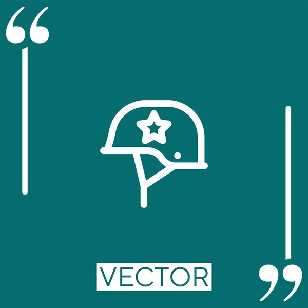 Иконка Линейного Вектора Шлема Редактируемая Линия — стоковый вектор