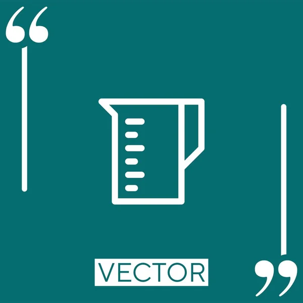 Messbecher Vektor Symbol Lineares Symbol Bearbeitbare Strichlinie — Stockvektor