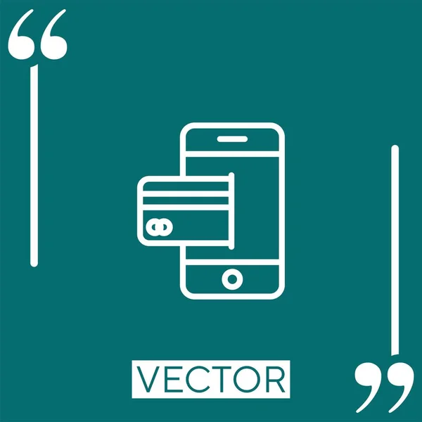 Icône Vectorielle Mobile Icône Linéaire Ligne Caressée Modifiable — Image vectorielle