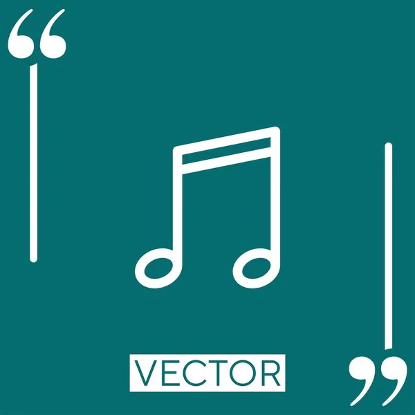 Música Nota Vector Icono Icono Lineal Línea Acariciada Editable — Vector de stock