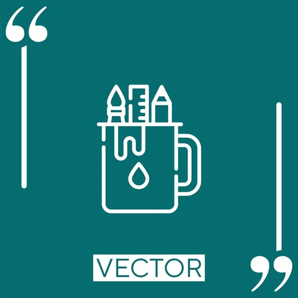 Ceruza Tok Vektor Ikon Lineáris Ikon Szerkeszthető Simított Vonal — Stock Vector