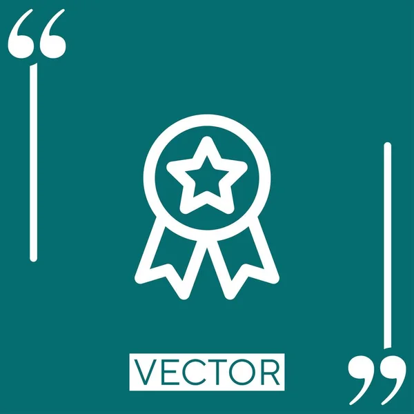 Emblema Icono Vectorial Icono Lineal Línea Acariciada Editable — Vector de stock