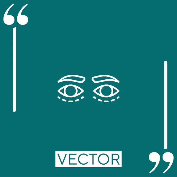 Augenlider Vektor Symbol Lineares Symbol Bearbeitbare Strichlinie — Stockvektor