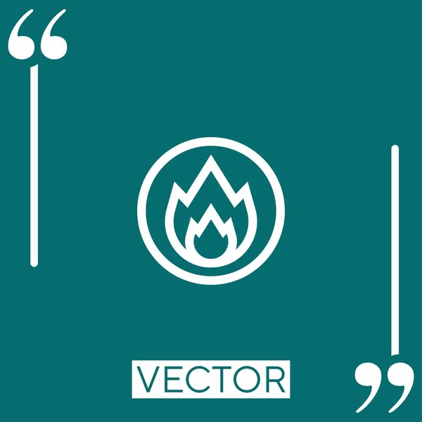 Icono Vector Fuego Icono Lineal Línea Acariciada Editable — Vector de stock