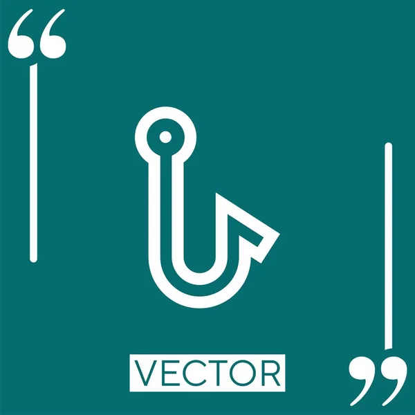 Fischhaken Vektor Symbol Lineares Symbol Bearbeitbare Strichlinie — Stockvektor