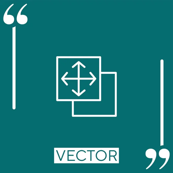 Ícone Vetor Tela Cheia Ícone Linear Linha Encadeada Editável — Vetor de Stock