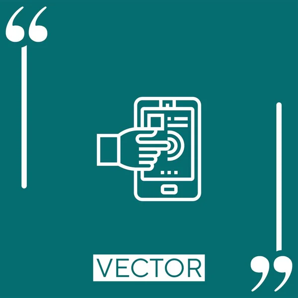 Icono Vector Interactivo Icono Lineal Línea Acariciada Editable — Vector de stock