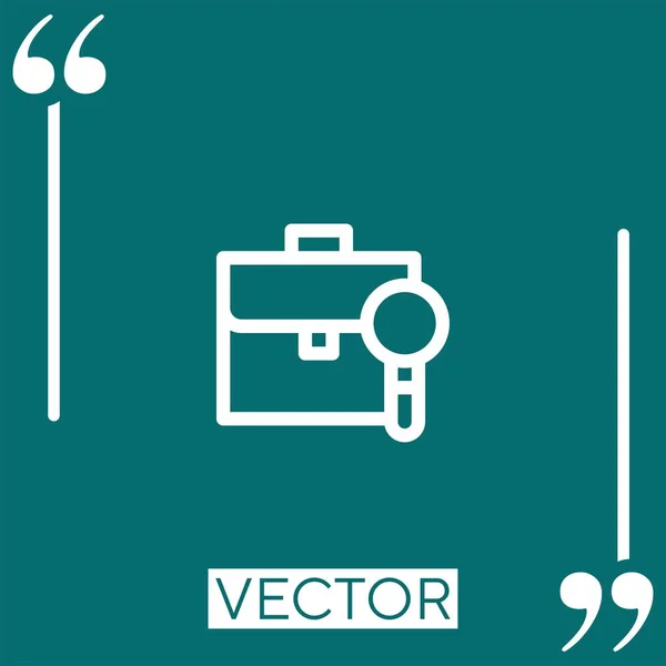 Job Search Vector Icon Icono Lineal Línea Acariciada Editable — Vector de stock