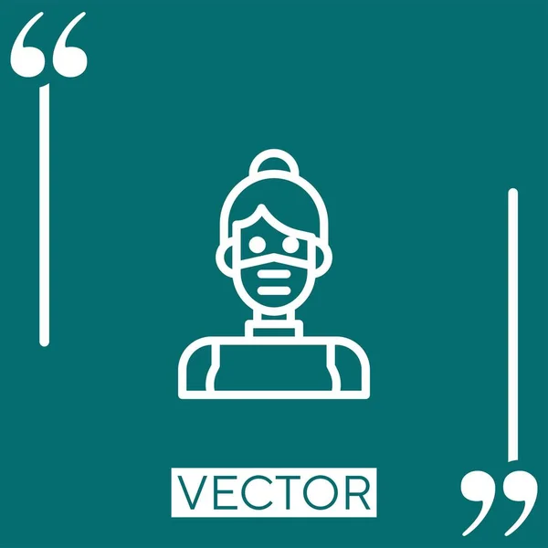 Máscara Médica Icono Vectorial Icono Lineal Línea Acariciada Editable — Vector de stock