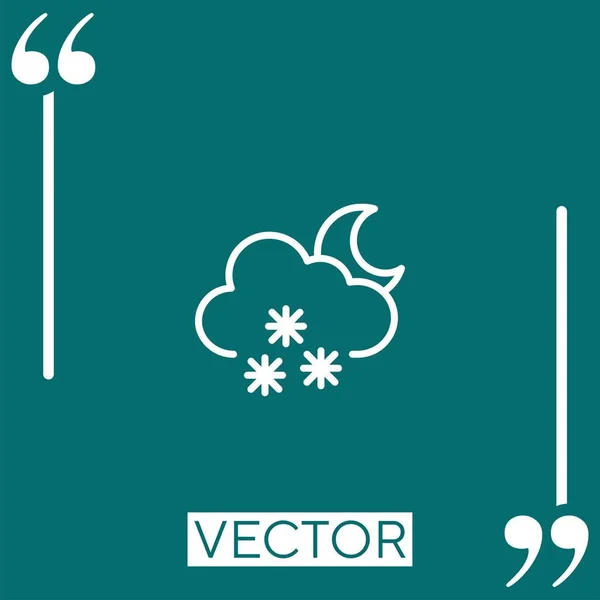 Icono Vectorial Nocturno Icono Lineal Línea Acariciada Editable — Vector de stock