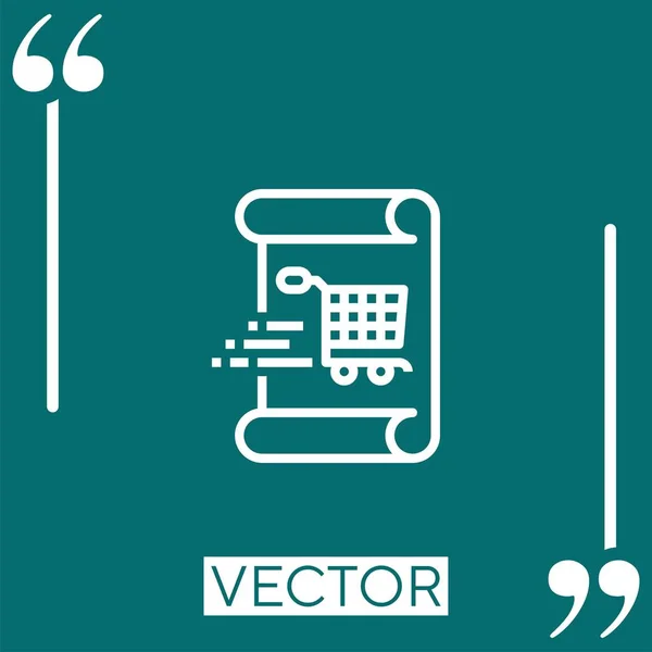 Orden Vector Icono Icono Lineal Línea Acariciada Editable — Vector de stock