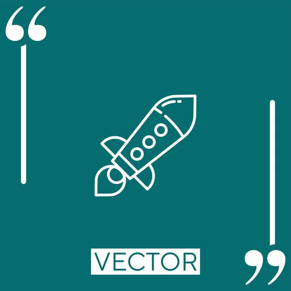 Ícone Vetor Foguete Ícone Linear Linha Encadeada Editável — Vetor de Stock