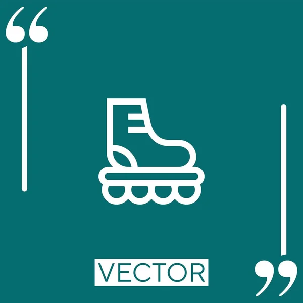 Rollerblade Skates Vector Icon Linear Icon Editable Stroked Line — Stock Vector