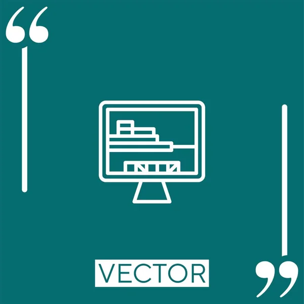 Sandbox Vector Icon Icono Lineal Línea Acariciada Editable — Vector de stock