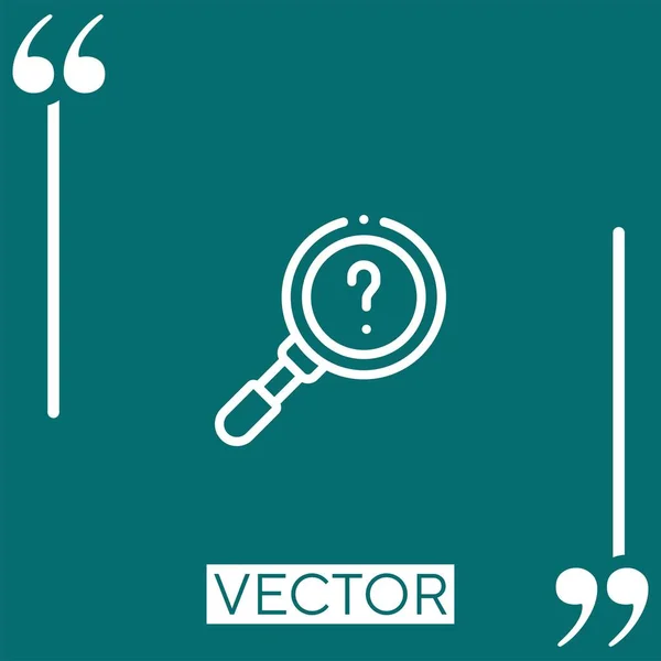 Buscar Icono Vector Icono Lineal Línea Acariciada Editable — Vector de stock