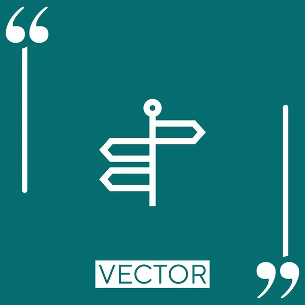 Ícone Vetorial Signpost Ícone Linear Linha Encadeada Editável —  Vetores de Stock