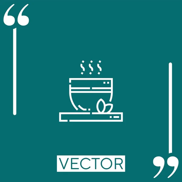 Tea Vector Icon Linear Icon Editable Stroked Line — Stock Vector