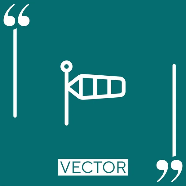 Windsock Vector Icon Icono Lineal Línea Acariciada Editable — Vector de stock