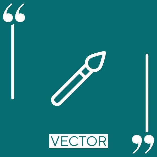 Cepillo Vector Icono Icono Lineal Línea Acariciada Editable — Vector de stock