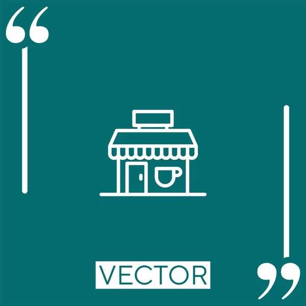 Coffeeshop Vektorsymbol Lineares Symbol Bearbeitbare Strichlinie — Stockvektor