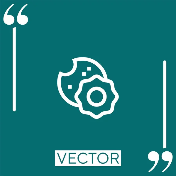 Cookie Vector Icono Icono Lineal Línea Acariciada Editable — Vector de stock