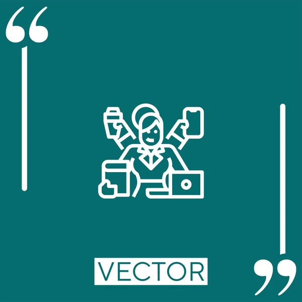 Coordinador Vector Icono Icono Lineal Línea Acariciada Editable — Vector de stock