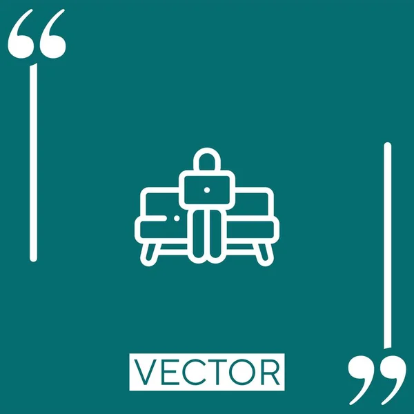 Ícone Vetor Sofá Ícone Linear Linha Encadeada Editável — Vetor de Stock