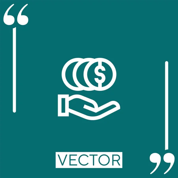 Ícone Vetor Depósito Ícone Linear Linha Encadeada Editável — Vetor de Stock