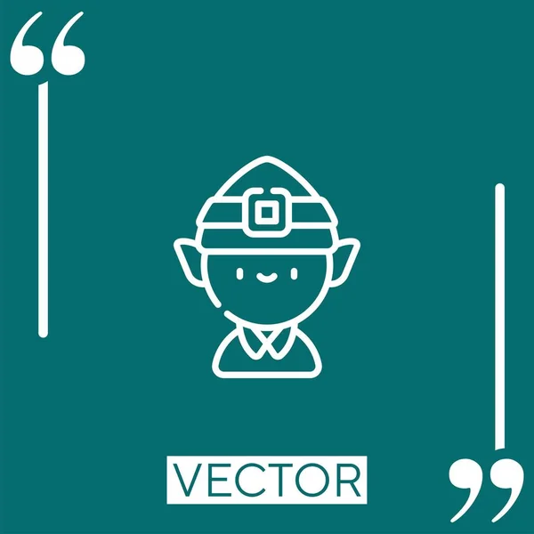 Ícone Vetor Elfo Ícone Linear Linha Encadeada Editável — Vetor de Stock