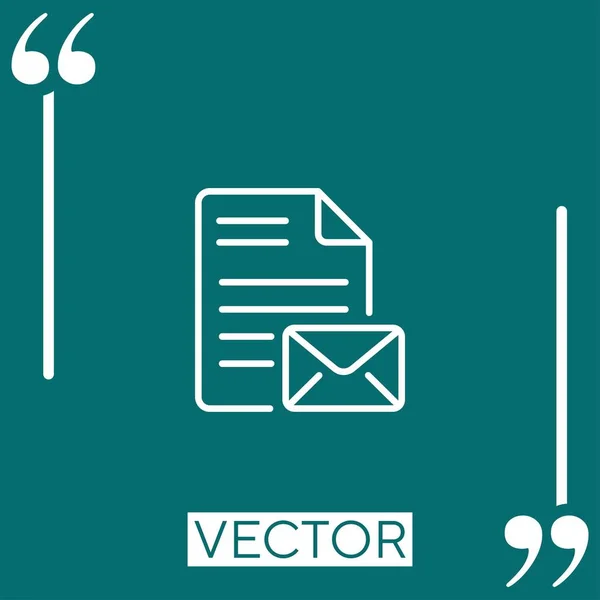 Mail Vektor Symbol Lineares Symbol Bearbeitbare Strichlinie — Stockvektor