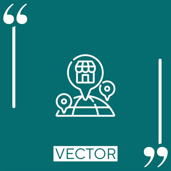 Franchise Vektorsymbol Lineares Symbol Bearbeitbare Strichlinie — Stockvektor